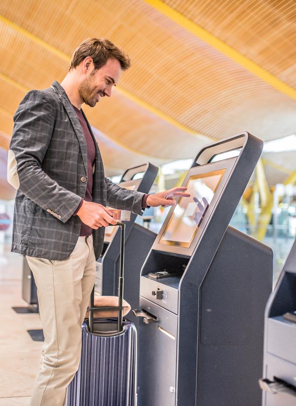 Boarding pass printing at a kiosk