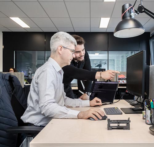 Engineer working on thermal printer customization